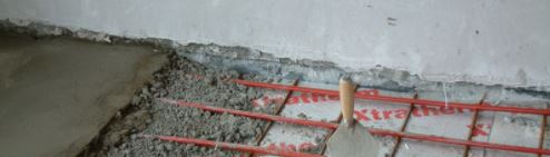 betonvloer met vloerverwarming